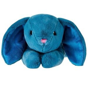 Medium Blue Floppy Bunny Plush 11.5 in Soft and Cuddly Children’s Toy